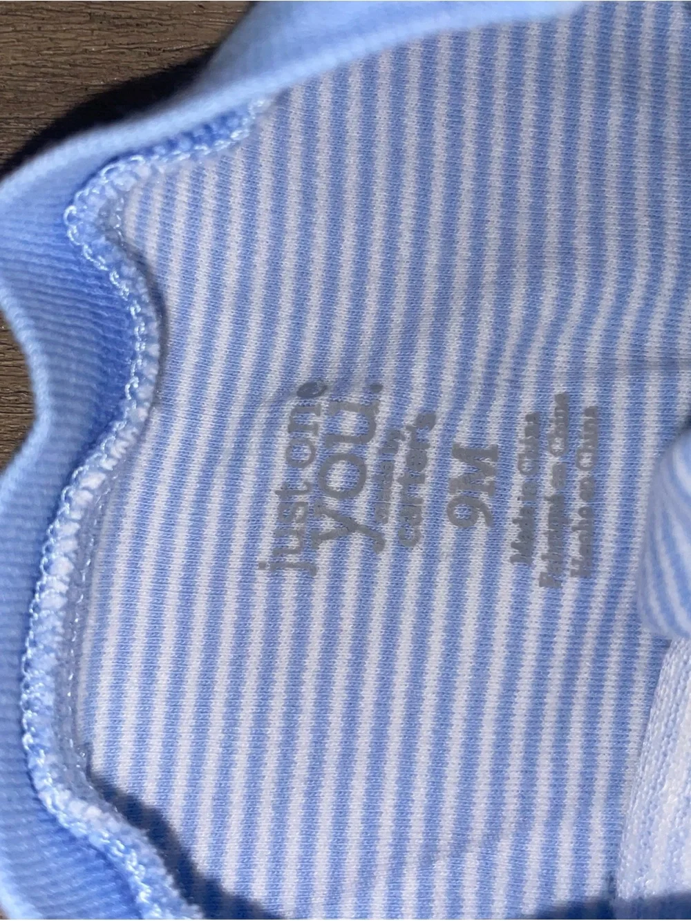 Carter's Light Blue Striped Bunny Footed One-Piece
